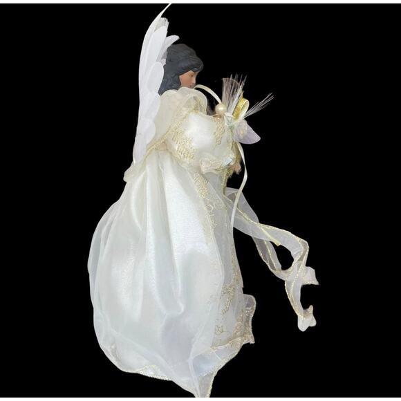 Fiber Optic Angel Christmas Tree Topper Colorful LED Lights Plays Silent Night - Picture 9 of 12